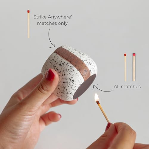 ceramic match holders with striker - set of 2 - candle accessories - candle lover gifts - housewarming gift - matches not included