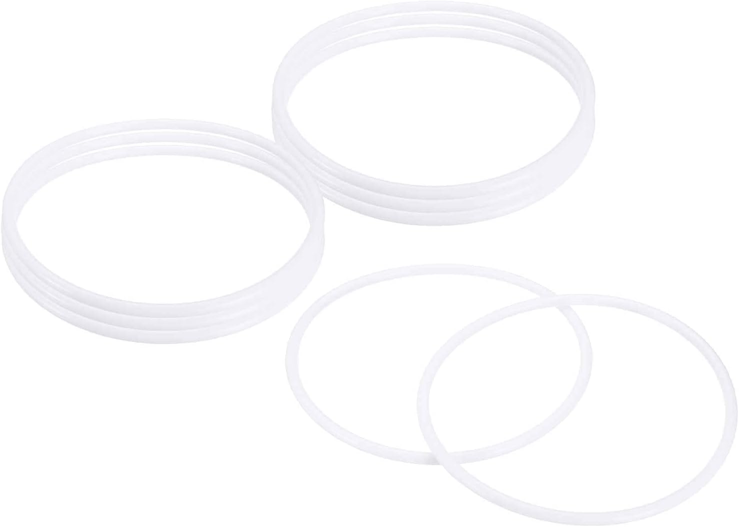 MECCANIXITY 8Pcs Dream Catcher Rings, 8.1" Plastic Macrame Wreath Floral Round Hoop, Plastic Circle O Rings for DIY Crochet Craft Making, Wedding Wreath, Wall Hanging Decor, White