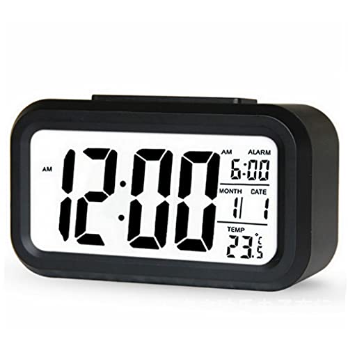 Réveil numérique rétro-éclairage muet snooze calendrier LCD