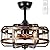IYUNXI Caged Ceiling Fans with Lights Farmhouse, 18 Inch Flush Mount Vintage Bladeless Rustic Chandeliers Fan Remote Bedroom 6 Light E12 Bulb Base