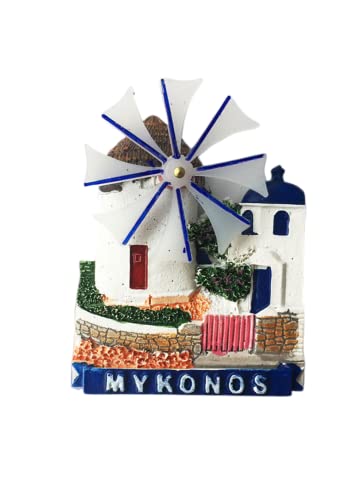 Imán Decorativo de Nevera Mykonos Grecia 3D miniatura 1