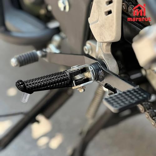 Image of 1 Pair Foot Pegs Fits for Yamaha R3 MT-03 YZF R25 MT25 MT03 2014-2023, Front Motorcycle Footrest Pedal Peg Rest Bracket, Aluminum Driver Footpeg Set, Posapies Para Moto (10Pcs, Color: Black)