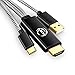 Price comparison product image 2-in-1 USB C to HDMI Cable with USB Fast Charging Cable Nylon Braided, Thunderbolt 3 to HDMI Cable for Macbook Pro 2016 2017 2018, Huawei, Samsung Galaxy S9 S8 Plus Note 8 9, Dell XPS 13 15
