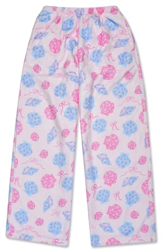 Image of iscream Big Girls Silky Soft Pretty Print Plush Fleece Pants - Pastel Dreams Collection