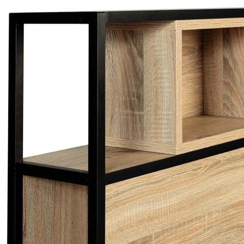 Tête de lit 145 cm industriel avec rangements IDMarket