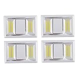 TOBBOMEY 4pcs Magnetic Wall Light for Wardrobe Battery Mode Easy Install Practical Lighting Tool for Home Light Durable Design for Hallway and Closet