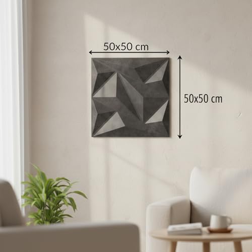Image of Kayra Decor 3D PVC Wall Panel Alps Design Nexa Gray Color 19.7 inch x 19.7 inch (Pack of 40) - Covers 107.80 Sq. Ft.