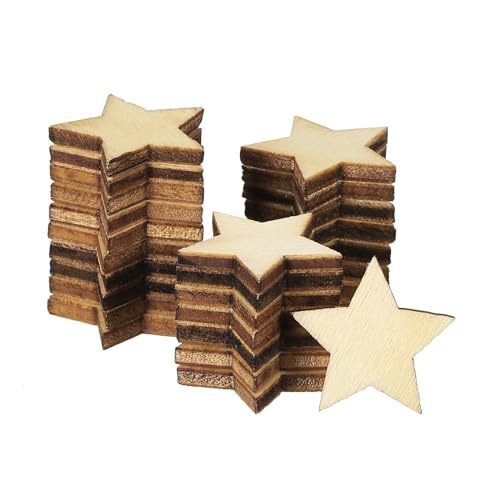 PATIKIL 20mm Wooden Stars