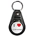 I Love Caravans - Porte-clés médaillon en Plastique Noir