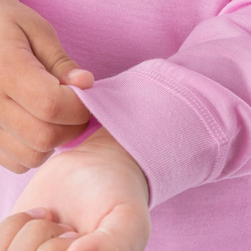 Fruit of the Loom Girls' Long Sleeve Jersey Henley Top and Fleece Pant Sleep Pajama Set4