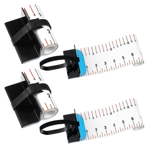 Feriany 2 reglas de pesca de 47 unidades, cinta métrica de pesca, herramienta para barcos, impermeable, portátil, enrollable, plegable, con tablero de parachoques