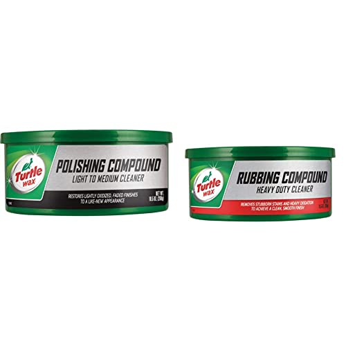 Turtle Wax T-241A Polishing Compound & Scratch Remover - 10.5 oz. & TurtleWax Rubbing Compound for Cars, 298g