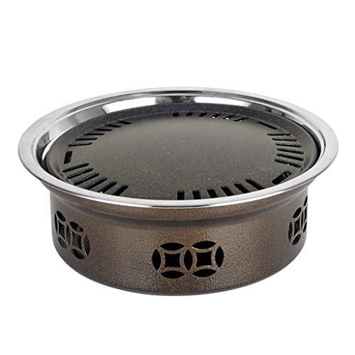 Barbacoa multifuncional Chal para 4-8 personas, barbacoa coreana portátil, 34,5 x 11,5 cm, 3 platos de cocina, ideal para fiestas y reuniones al aire libre
