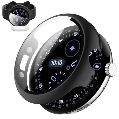 SiDyQi �P�[�X Google Pixel Watch 4 45mm �Ή��y�ړ_���� �[�d�A�_�v�^�[�s�v�zPC+9H�f�� �����K���X�t�B���� �ϏՌ� ���h�~ �ی�J�o�[ �x���g�����\ �T�C�h�[�d�Ή� �O�[�O���s�N�Z���E�H�b�`4 45mm�p, �u���b�N