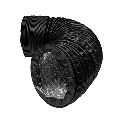 4" Air Duct Flexible Ducting, 4 Layer Hvac Ventilation Air Hose - Great For Grow Tents, Green Houses, House Vent Register Lines (3.3 Ft Long, Black) #TOP6