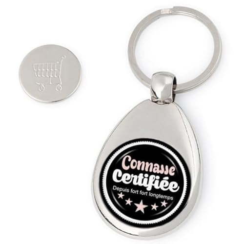 Porte clés jeton de caddie Connasse