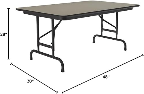 Miniatura 294 de Correll - Mesa plegable de altura ajustable y resistente, parte superior laminada de alta presión, fabricada en Estados Unidos, delantal de acero