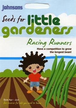 Johnsons Seeds - Pictorial Pack - Vegetable - Little Gardeners - Racing Runner Beans - 15 Seeds
