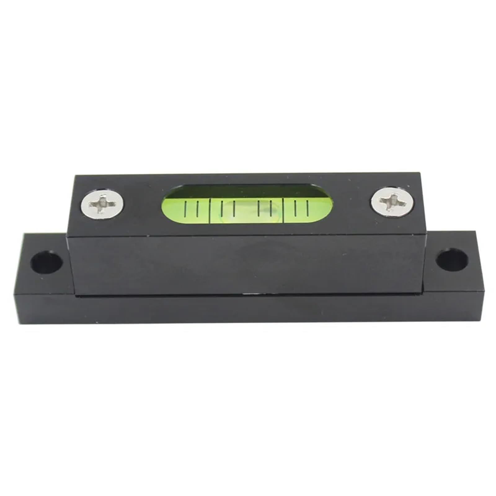 Burbuja de nivel pequeño de alta precisión, Mini nivel de tira, tira de metal cuadrada pequeña ajustable, burbuja Horizontal(Black)