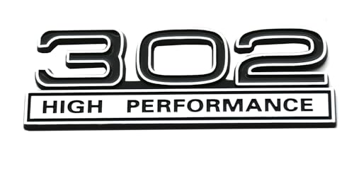 Image of 2pcs 302 Engine 5.0 Liter High Performance Emblms Badge 3D Decals Stickers Cars Trucks (Chrome Black)