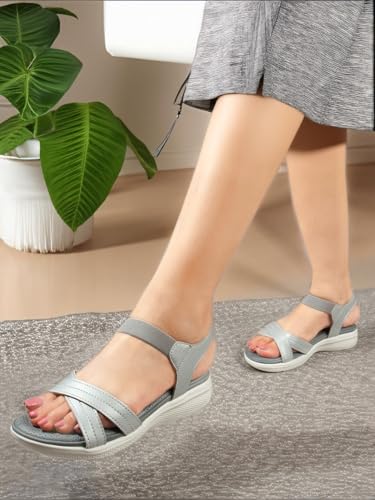 Image of Carlton London women's Cross Strap Adjustable Comfort Sandals