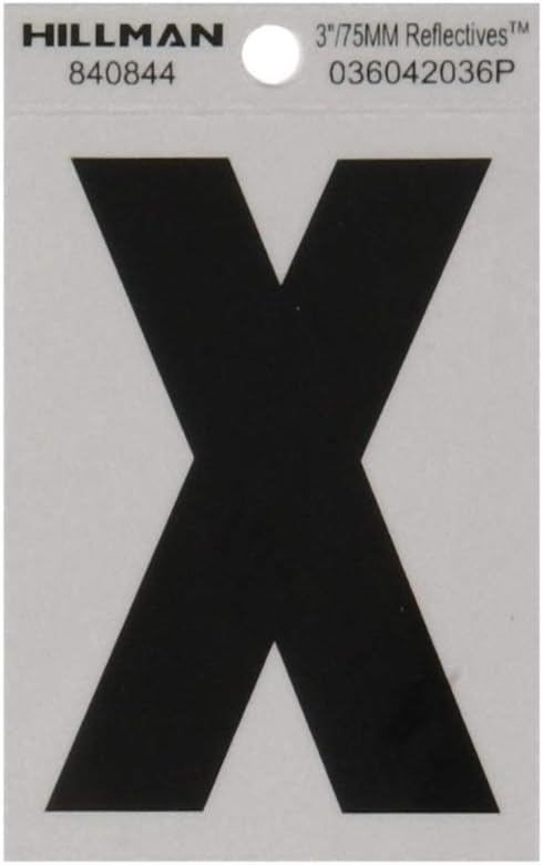 Hillman 840778 3" Black and Silver Reflective Poly-Film Adhesive Number 0