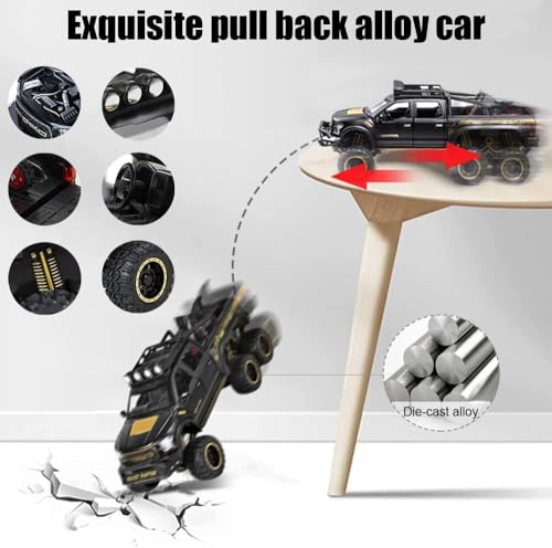 Image of Big Size Ford Raptor F150 Model Car 1:28 Scale Exclusive Alloy Metal Pull Back Die-cast Car Metal Pullback Toy Openable Doors & Light Music Birthday Gift【Colors as Per Stock】