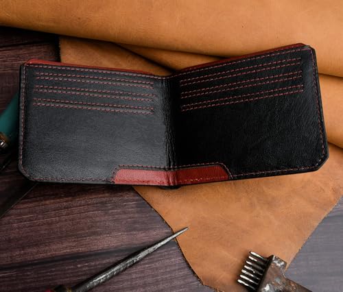 Image of URBAN FOREST Tyson Black /Red Leather Wallet for Men