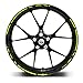Produktbild Felgenrandaufkleber Speed Design 12 Teilig Komplett-Set -Finest Folia passend für 17 Zoll & 16" 18" 19" Felgen Motorrad Auto Fahrrad MR002 (Neon Gelb)
