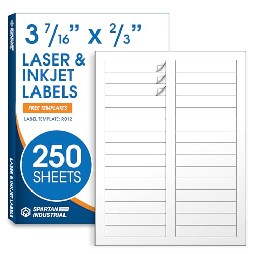 Étiquettes blanches brillantes 3 7/16" x 2/3" 250 feuilles 7500
