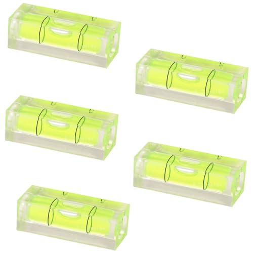 BOBOZHONG Niveau à Bulle de Précision, Mini Niveaux à Bulle, 5 Pièces, Vert, 15 x 15 x 40 mm