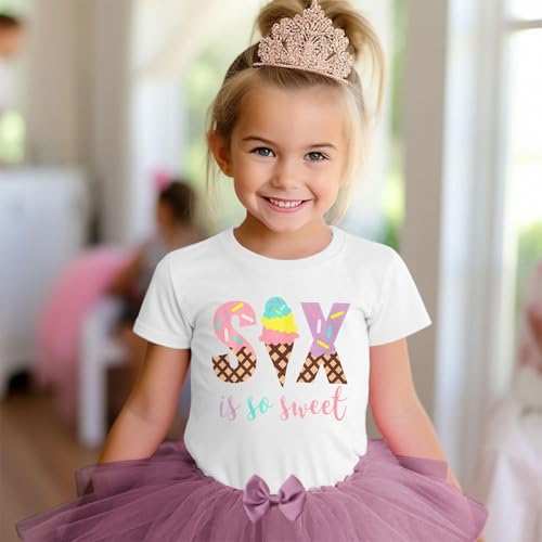 SOFEON Toddler Girl Birthday Outfits Ice Cream 2nd/3rd/4th/5th/6th/7th Birthday T-Shirt Tutu Skirt 2Pcs Cake Smash Outfits3