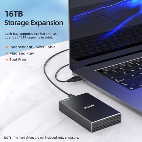 Image of MAIWO 2 Bay 2.5 inch USB 3.0 SATA Hard Drive HDD RAID Enclosure Support RAID 0 /1 RAID Mode RAID Storage Case Up to 12TB