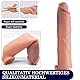BDSMYEE Penishülle mit Vibrator für Penisverlängerung,21 cm Penis Sleeve Silikon erotisches Sexspielzeug für die Männer Penis Hülle Penismanschetten Sex Toyset Herren (Fleischfarbe)