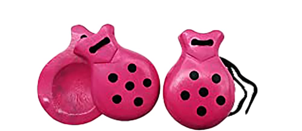 Fuchsia Wood Castanet with Black Dots for Parties Sevillana Fairs, Flamingo Dance - Image 3