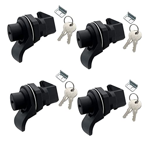 4Pcs Push Button Lock Glove Box Latch with Key,Boat Glove Box Latch,Tool Box Latch for Marine Boat Tool Box, Glovebox Electronic Box,Latch Replacement (4)