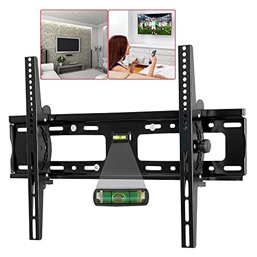 Safekom TV Wall Mount 32-65 Inches Tilt Wall Mount Bracket 15 Degree Tilt TV Mount Load Capacity 60KG Supported Vesa 600x400mm LED, LCD, 3D, Curved, Plasma, Flat Screen Spirit Level