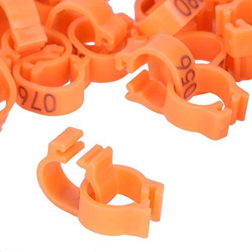 Vogels Voet Ringen, 100st Vogels Voet Ringen Nummer Identificatie Duif Been Bands Pluimvee Clip Ring:(Oranje) - Afbeelding 8