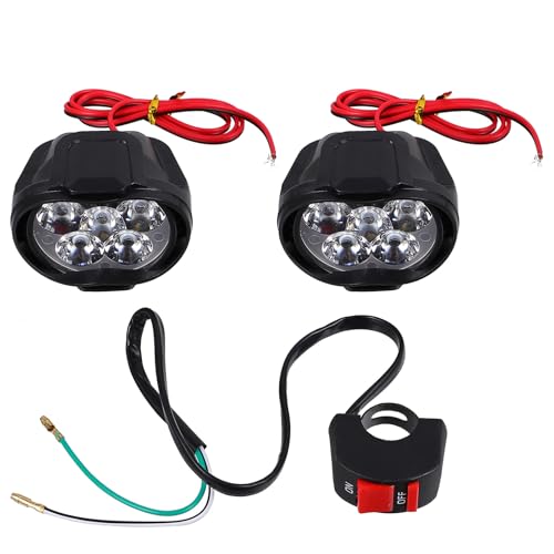 Phare LED pour Moto 16W Économiseur d'Énergie Noir ABS