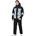 HOUZONIY Herren Schneeanzug Skijacke und Skihose Set Herren Zweiteilig Outdoor-Skikleidung Winddicht Ski Anzug Mit Kapuzen zum Skifahren Snowboarden