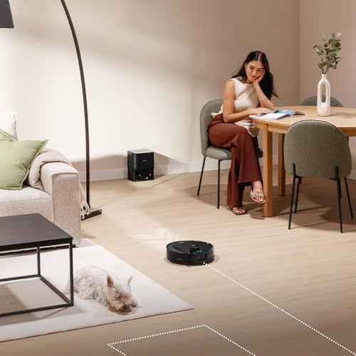 Cecotec Robot Aspirateur et Laveur de Sols avec Base d'Autovidage Conga Y80. Navigation Laser et IA, Puissance d'Aspiration 13000Pa, Base avec Réservoir de 2,5L, Autonomie jusqu'à 220 m², App 3.0