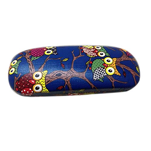 NAYUKY Owl Animal Pattern Glasses Box Case glasses box PU PU Leather Eyewear Box Portable Folding Hard Case Eyewear Protector Box