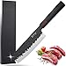 SYU Couteau de Cuisine Nakiri, Couteau Japonais à Légumes 17cm Couteaux des Végétariens Couteau Style Japonais en Acier 7CR17MoV Forgé avec Manche Octogonal