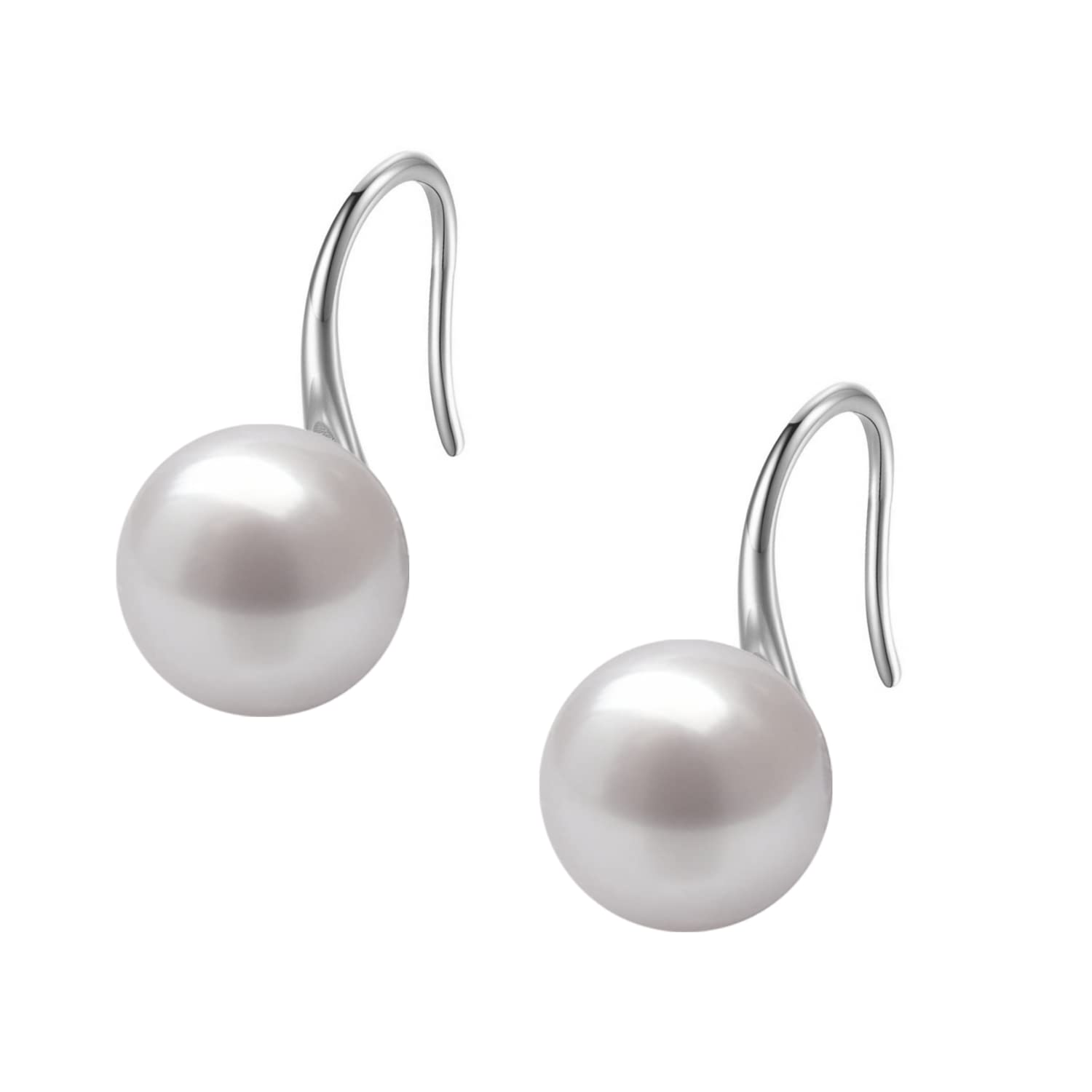 HIGHSPARK 925 Silver Stylish Pearl Earrings for Women | 92.5 Sterling Silver & Brilliant Lustre Pearls | Lovely Gift
