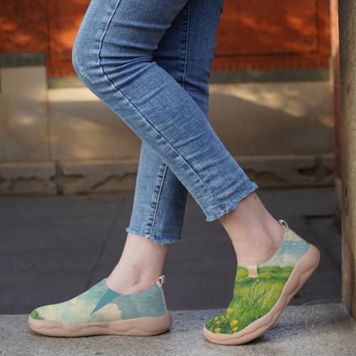 Women Painting Slip On Travel Loafers Colorful Spring Summer Kintted Sneakers Lightweight Arch Support Walking Shoes4