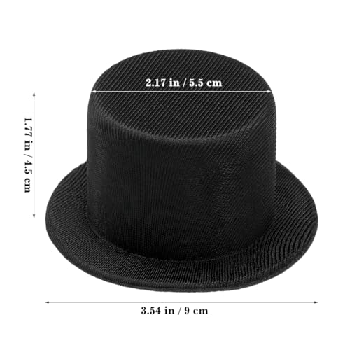 Warmhm 4 StüCk Mini-Zylinder Schwarze Miniatur-PuppenhüTe Bezaubernde Zylindrische Weihnachtszylinder Dekorative Zylindrische SchneemannhüTe Mini-BastelhüTe FüR DIY-PuppenzubehöR