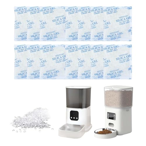Immagine prodotto: Sacchetto di essiccante, 25 g x 25 pezzi, Essiccante Ricambio, Sacchetto di Essiccante Umidità, Assorbitore di Umidità,Silica gel essiccante, per mangiatoia automatica per gatti da 5 litri