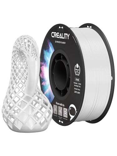 Creality ABS Filament 1.75mm, 3D Printing Filament, Excellent Resistance, Odorless Non-Toxic, Stability, Tough, 1kg(2.2lbs) ABS Filament 1.75 for 3D Printer (White)