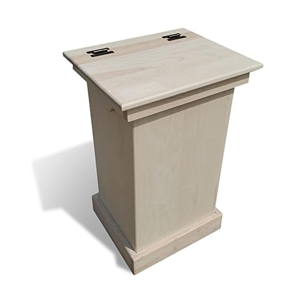 Peaceful Classics Wood Garbage Bin Cabinet - Wooden Trash Can w/Hidden Design, Stylish Kitchen Garbage Can, Amish Made Cabinet Hidden Trash Can, Handmade Waste Bin Cabinet Storage (Unfinished)