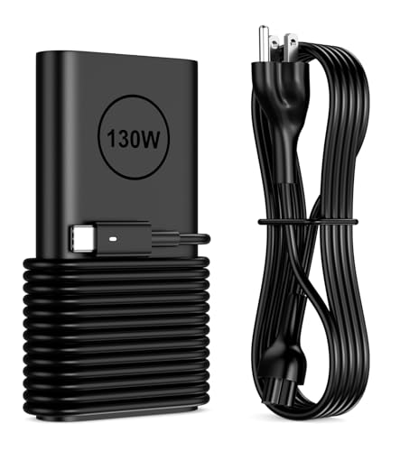 Slim Adapter Replacement for Dell 130W Laptop Charger USB C - XPS 15 17 7590 9500 9510 9700 Precision 3550 3560 3561 5510 5520 5540 5550 5560 5570 Latitude 7210 7310 7410 Type C Computer AC Power Cord